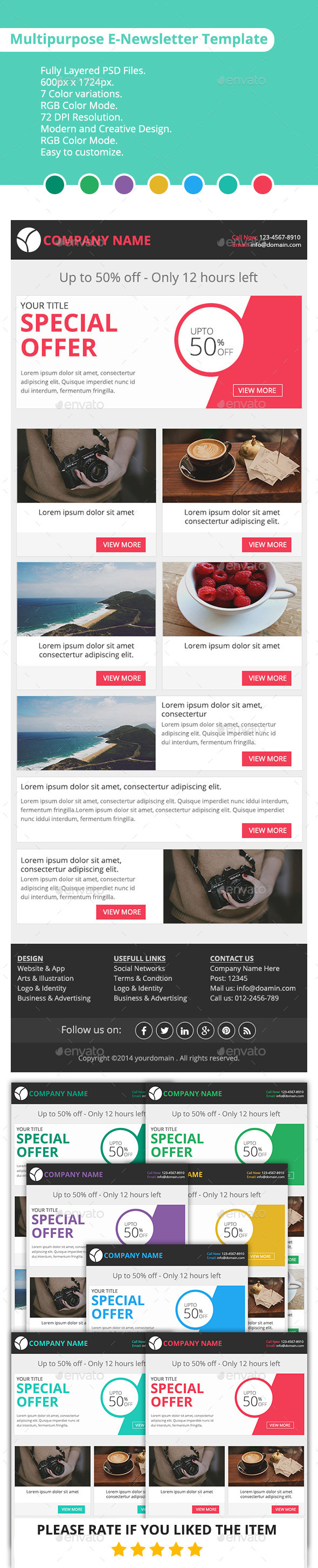 GraphicRiver Multipurpose E-newsletter Template 9469396 GraphicRiver Multipurpose E-newsletter Template 9469396