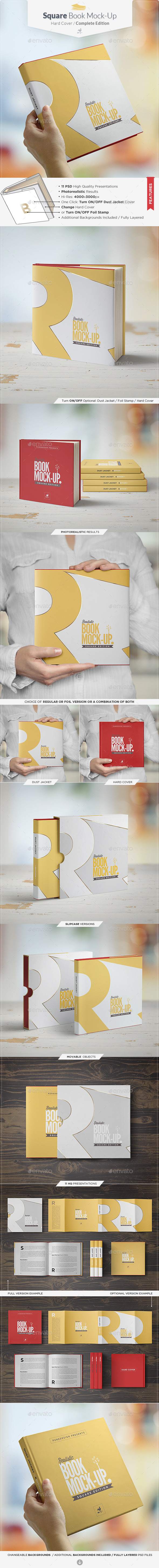 GraphicRiver Square Book Mock-up Dust Jacket Complete Edition 9469504 GraphicRiver Square Book Mock-up Dust Jacket Complete Edition 9469504