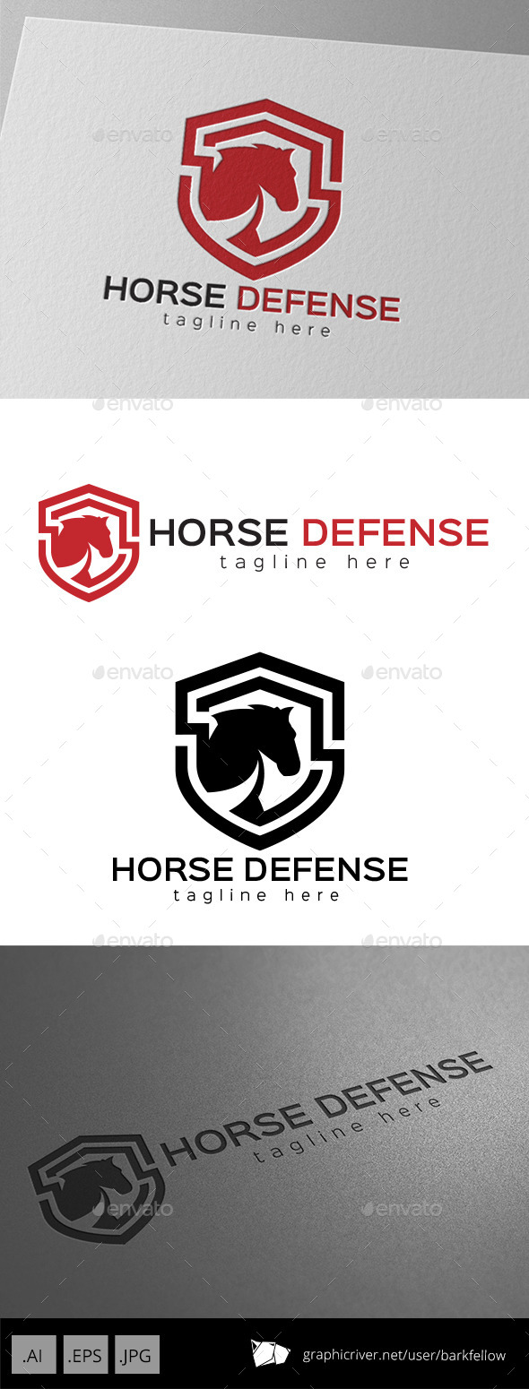 Horse Defense Shield Logo (Animals)