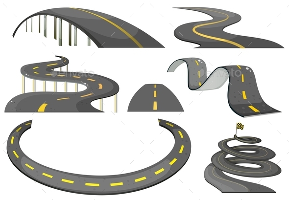 GraphicRiver Road Set 9469921 GraphicRiver Road Set 9469921