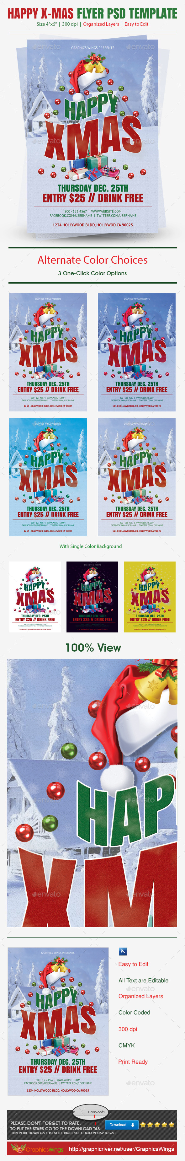 GraphicRiver Happy Xmas Flyer PSD Template 9470077 GraphicRiver Happy Xmas Flyer PSD Template 9470077