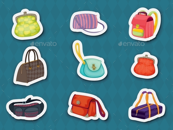 GraphicRiver Handbag Stickers 9470129 GraphicRiver Handbag Stickers 9470129