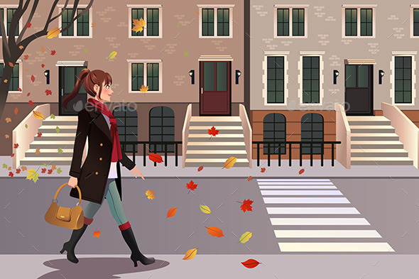 GraphicRiver Stylish Girl Walking in New York City 9470219 GraphicRiver Stylish Girl Walking in New York City 9470219