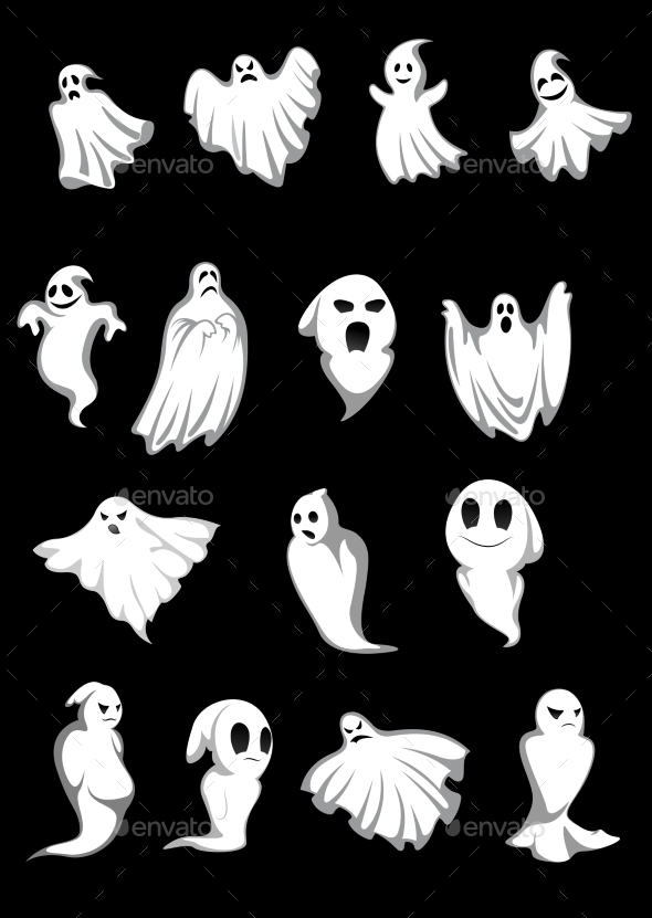 GraphicRiver White Halloween Ghosts 9470530 GraphicRiver White Halloween Ghosts 9470530