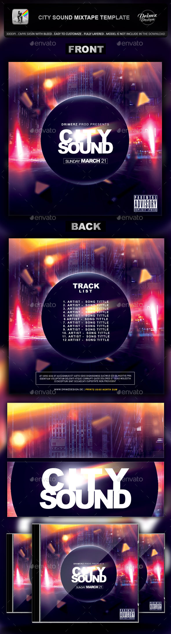 GraphicRiver City Sound Mixtape Template 9471177 GraphicRiver City Sound Mixtape Template 9471177
