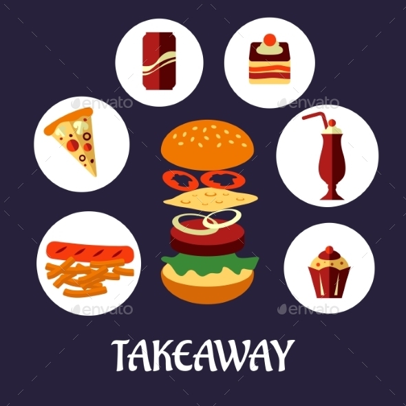 GraphicRiver Takeaway Food Flat Poster Design 9471398 GraphicRiver Takeaway Food Flat Poster Design 9471398