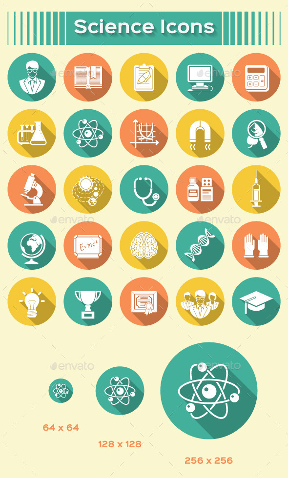 GraphicRiver Science Icons Silhouettes with Long Shadows 9471585 GraphicRiver Science Icons Silhouettes with Long Shadows 9471585