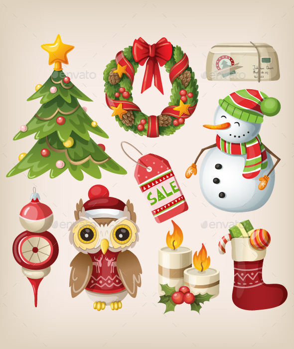 GraphicRiver Set of Christmas Items and Characters 9471632 GraphicRiver Set of Christmas Items and Characters 9471632