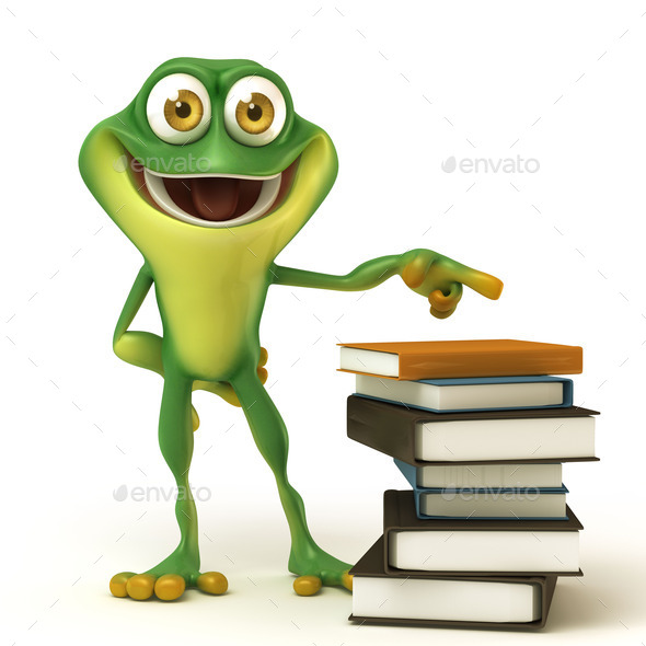 Frog and book (Misc) Photo Download
