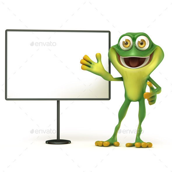 frog with white board (Misc) Photo Download