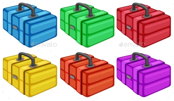 Six Colorful Boxes (Man-made Objects)