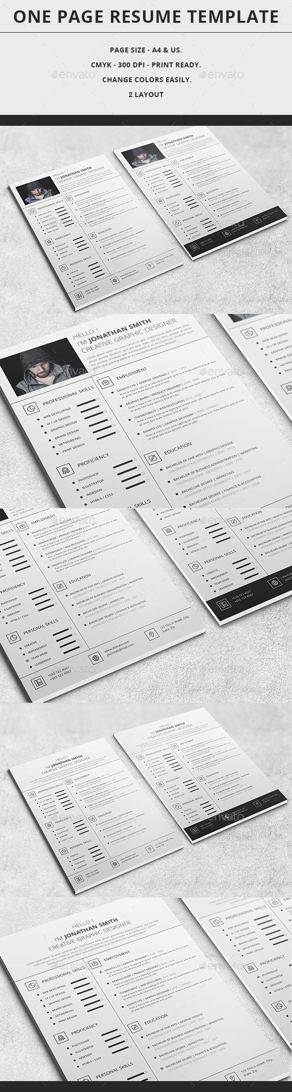 GraphicRiver One Page Resume Template 9472138 GraphicRiver One Page Resume Template 9472138