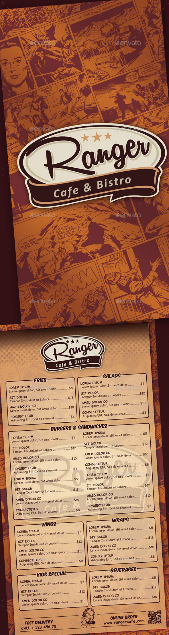 GraphicRiver Comic Art Style Cafe Menu 9438254 GraphicRiver Comic Art Style Cafe Menu 9438254