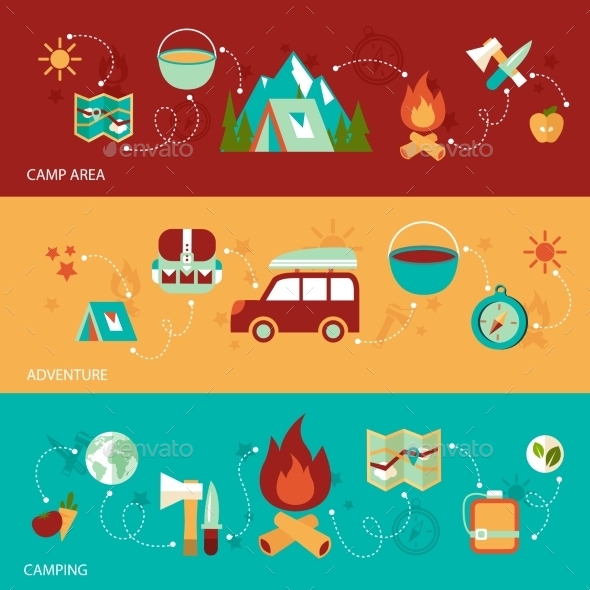 Camping Flat Banner (Travel)