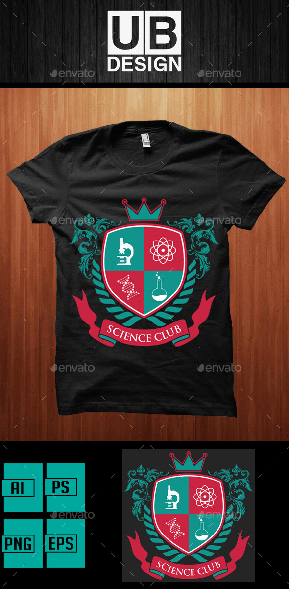 GraphicRiver Academic Shirt Design for Science Club 9472550