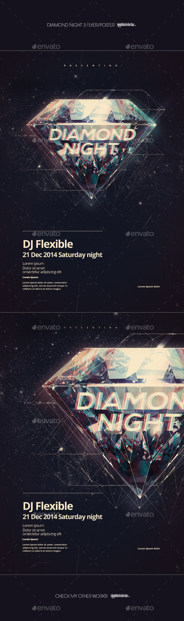 GraphicRiver Diamond Night 3 Party Poster 9472754 GraphicRiver Diamond Night 3 Party Poster 9472754