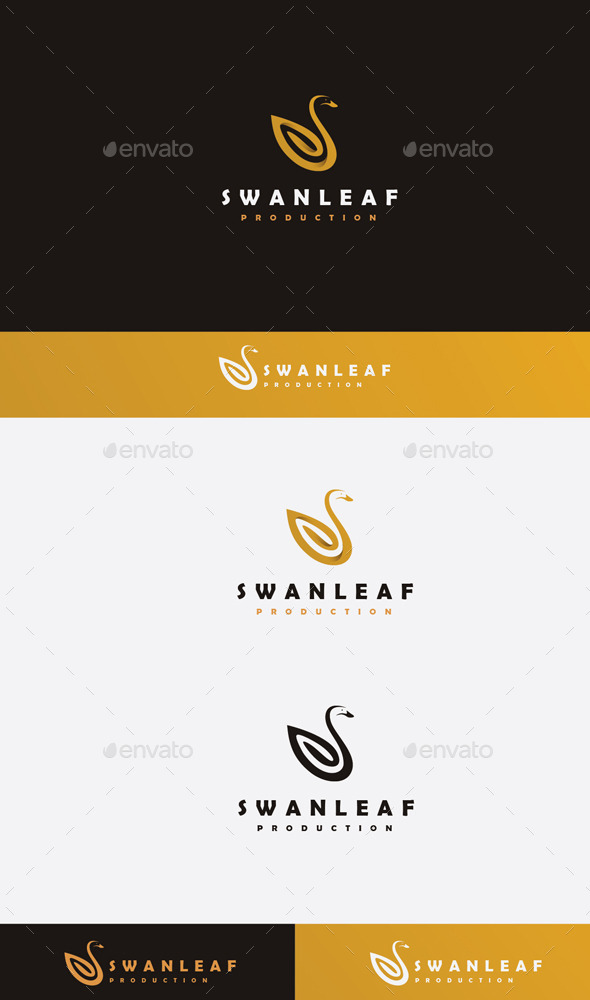 Swan Leaf Logo (Animals)