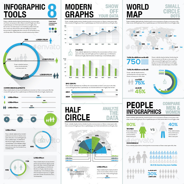 Infographic Tools 8 Business Elements Recolored