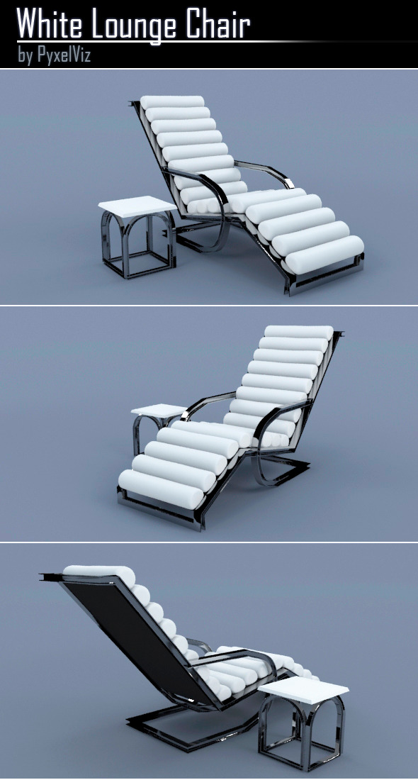 3DOcean White Lounge Chair 9473337 3DOcean White Lounge Chair 9473337