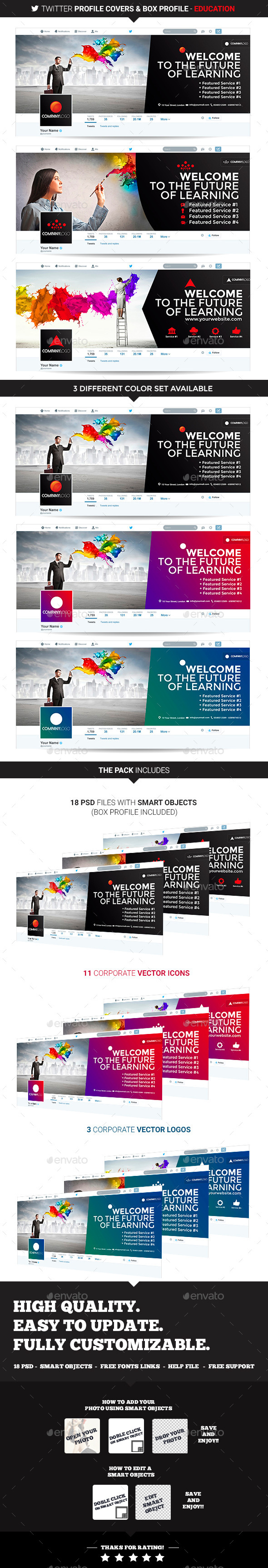 GraphicRiver Twitter Covers Education 9474128 GraphicRiver Twitter Covers Education 9474128