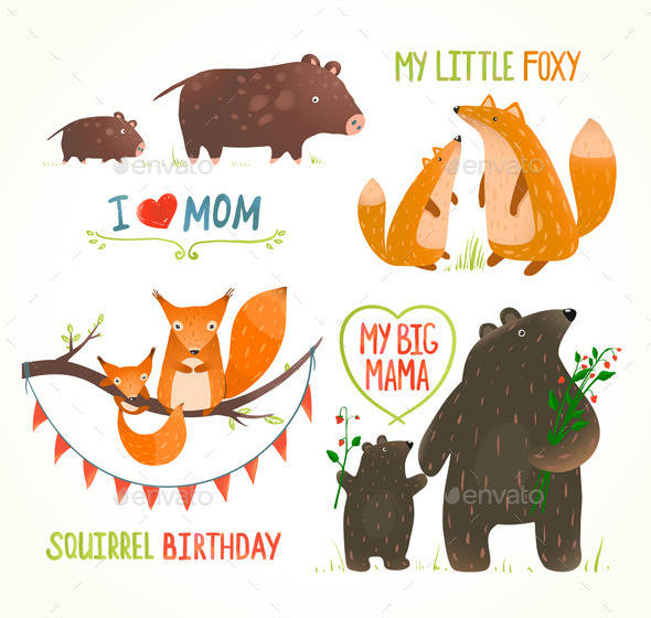GraphicRiver Cartoon Forest Animals 9475299 GraphicRiver Cartoon Forest Animals 9475299