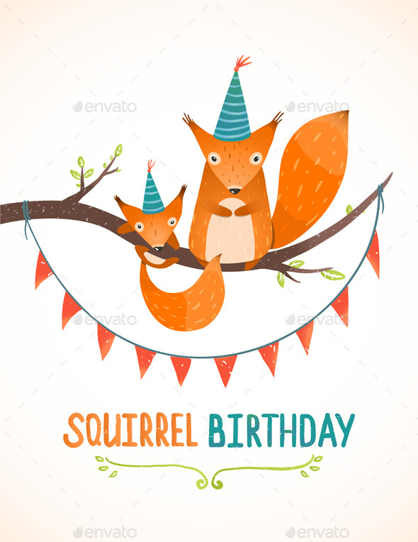GraphicRiver Little Squirrel and Mother Birthday Greeting Card 9475457 GraphicRiver Little Squirrel and Mother Birthday Greeting Card 9475457