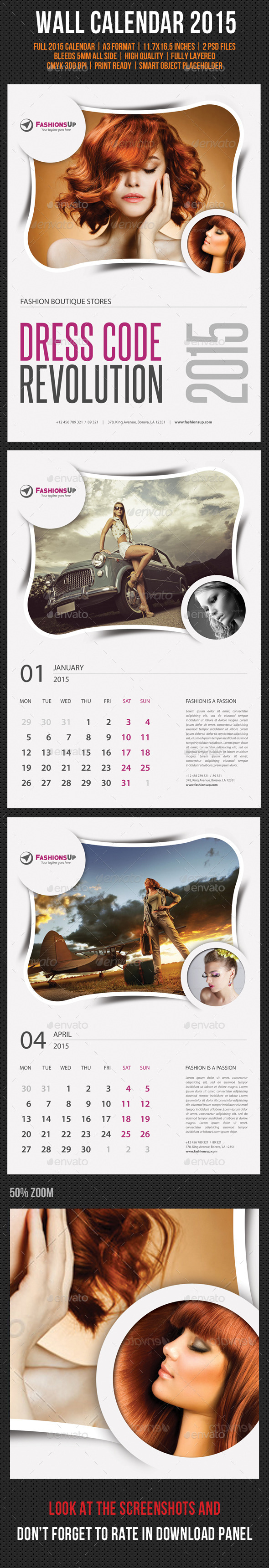 GraphicRiver Wall Calendar 2015 V13 9475503 GraphicRiver Wall Calendar 2015 V13 9475503