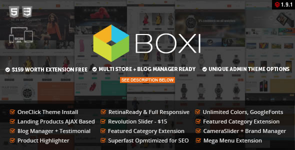 Boxi Responsive Magento Theme - Magento eCommerce