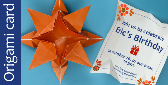 Origami Card Greeting Invitation or Announcement Origami Card Greeting Invitation or Announcement