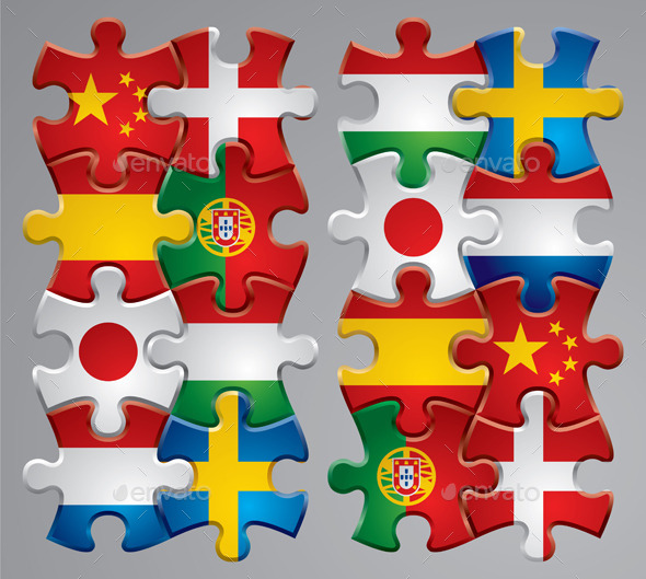 Puzzle Flag Icons