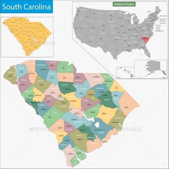 GraphicRiver South Carolina Map 9477209 GraphicRiver South Carolina Map 9477209