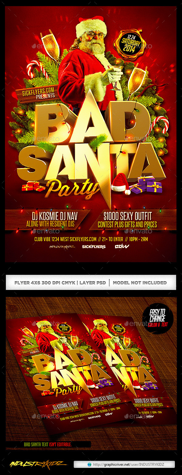 Bad Santa Flyer Template (Holidays)
