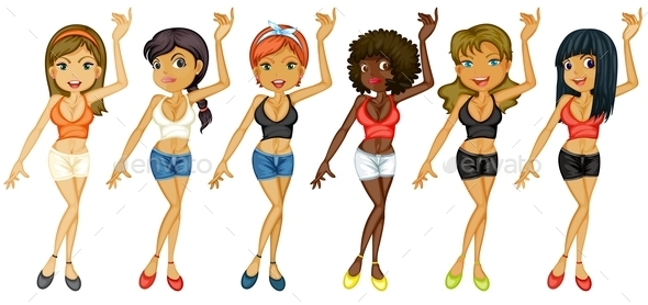 GraphicRiver Different Girls Dancing 9479855 GraphicRiver Different Girls Dancing 9479855