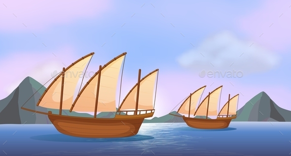 GraphicRiver Ships in the Ocean 9482124 GraphicRiver Ships in the Ocean 9482124