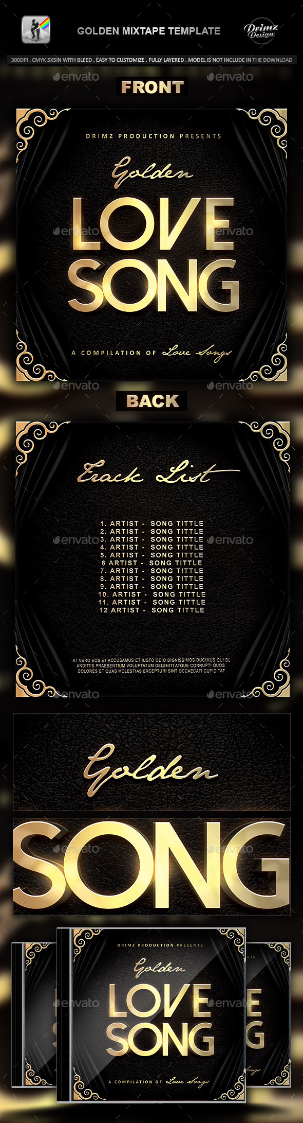 GraphicRiver Golden Mixtape Template 9484419 GraphicRiver Golden Mixtape Template 9484419