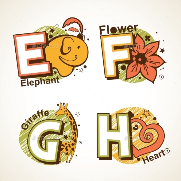 Alphabet Set from E to H (Miscellaneous)