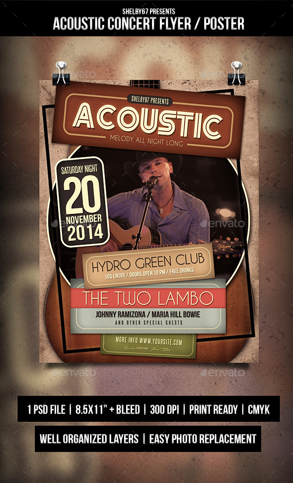 Acoustic Concert Flyer Poster Acoustic Concert Flyer Poster