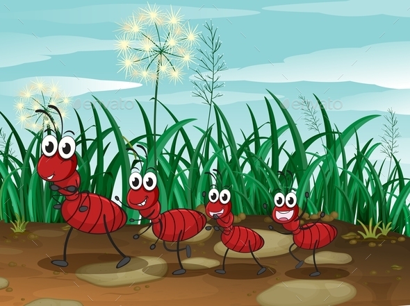 GraphicRiver Four Ants 9486184 GraphicRiver Four Ants 9486184