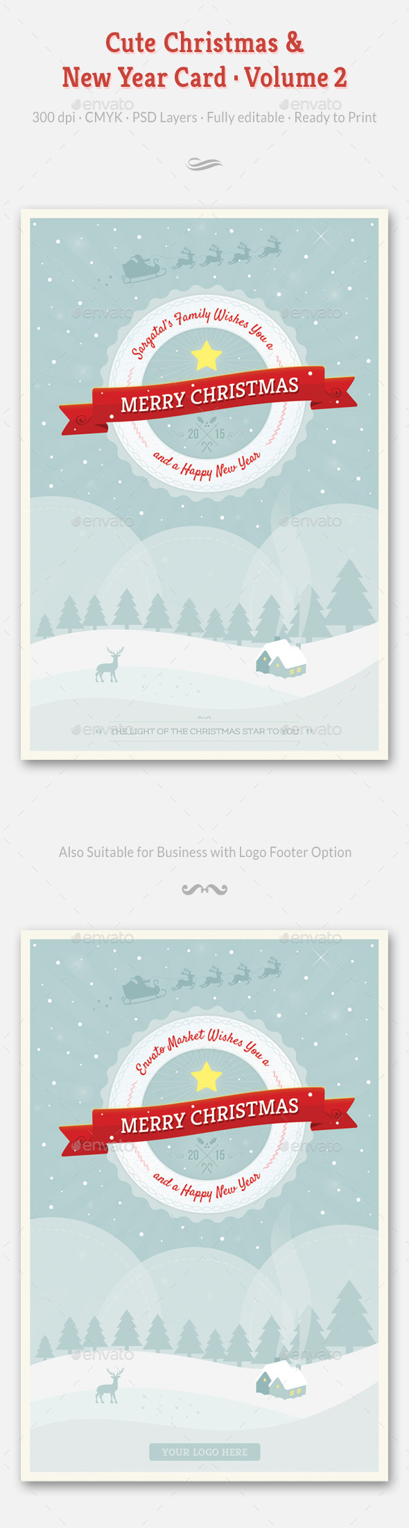 GraphicRiver Cute Christmas and New Year Card Volume 02 9450072 GraphicRiver Cute Christmas and New Year Card Volume 02 9450072