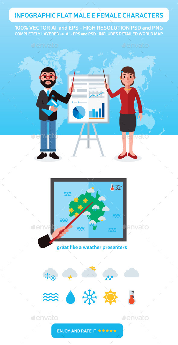 GraphicRiver Infographic Flat Male and Female Characters 9489130 GraphicRiver Infographic Flat Male and Female Characters 9489130