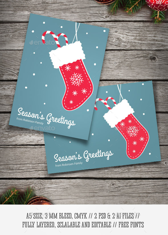 GraphicRiver Christmas Stocking Card 9491125 GraphicRiver Christmas Stocking Card 9491125