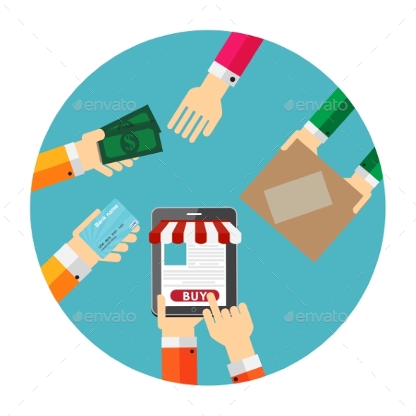 GraphicRiver Online Shopping Flat Concept for Mobile Apps 9491446 GraphicRiver Online Shopping Flat Concept for Mobile Apps 9491446