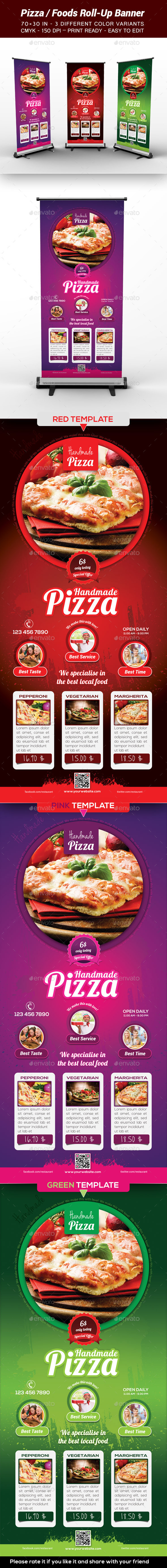 GraphicRiver Pizza Food Roll-Up Banner 9450073 GraphicRiver Pizza Food Roll-Up Banner 9450073