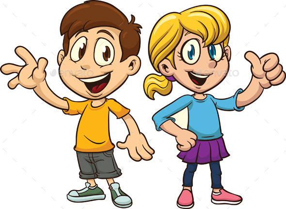 GraphicRiver Cartoon Boy and Girl 9491703 GraphicRiver Cartoon Boy and Girl 9491703