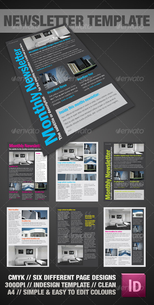 Clear A4 Newsletter InDesign Clear A4 Newsletter InDesign