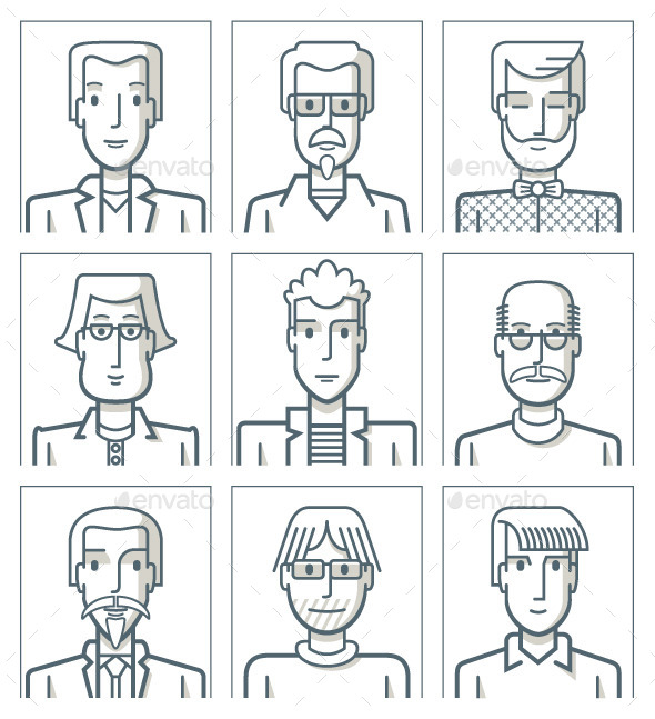 GraphicRiver Nine Male Avatars 9491826 GraphicRiver Nine Male Avatars 9491826