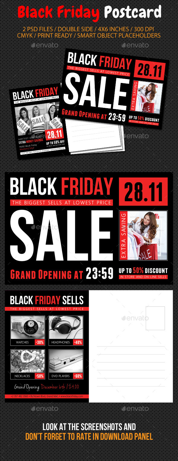 GraphicRiver Black Friday Postcard Template V02 9493000 GraphicRiver Black Friday Postcard Template V02 9493000