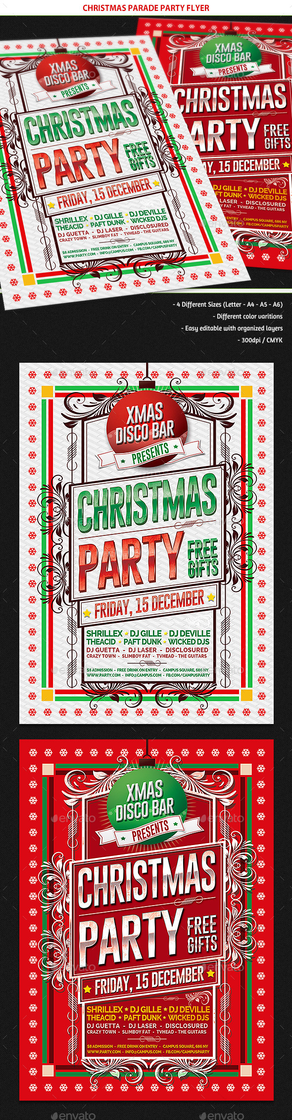 Christmas Parade Party Flyer (Holidays)