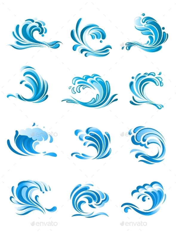 Ocean Waves Drawing » Tinkytyler.org - Stock Photos & Graphics