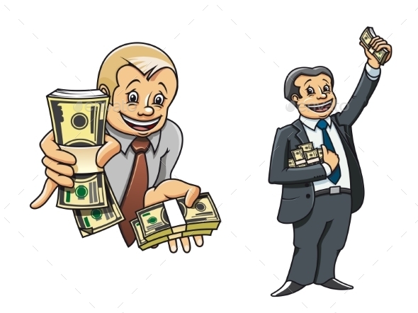 GraphicRiver Successful Businessman Characters with Money 9493445 GraphicRiver Successful Businessman Characters with Money 9493445
